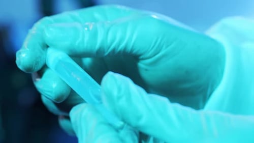 Blood and Virus in the Laboratory Tube Closeup of Scientific Lab in Clinics Pandemic Disease