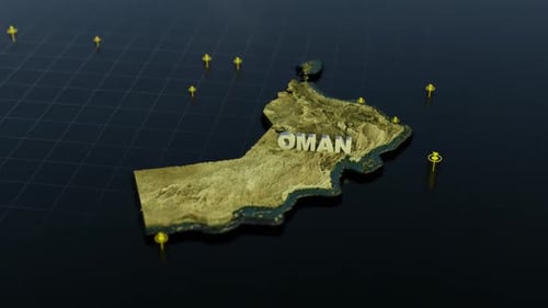 Oman 3D Map With Animation