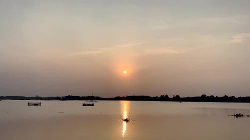 Beautiful sunset and lake