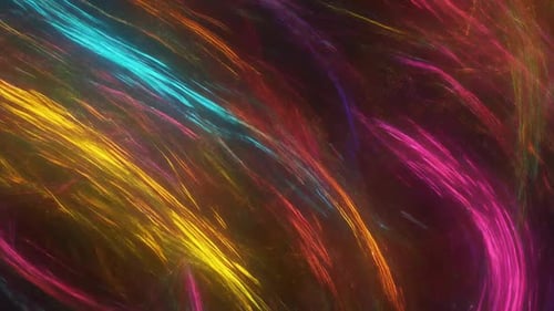 Dynamisch leuchtende Neonlichtspuren, abstrakte Schleife