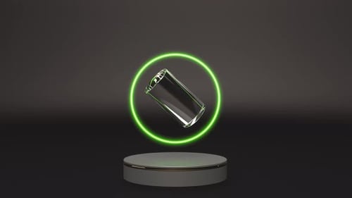 Dark Mock Up Podium Glass Cylinder in Modern 3d Style Intro Able to Loop Seamless