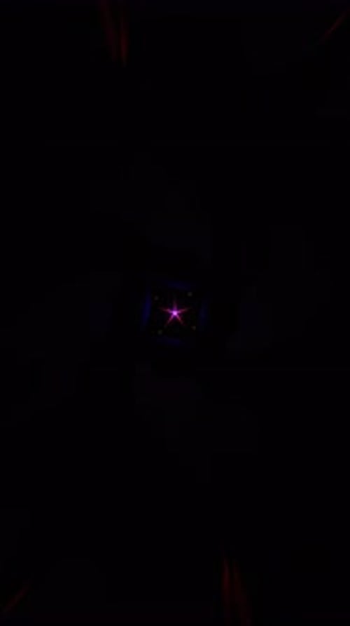 Vertical Video of Triangle Vortex Rotating in Abstract Strobe Background