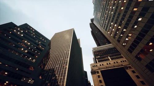 View Looking Up at High Rise Buildings