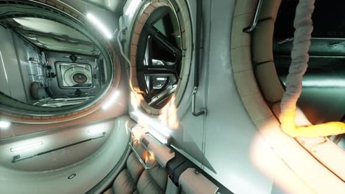 Interior of Futuristic Internation Space Station