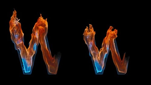 Animated Fire and Ice Letter W Reveal
