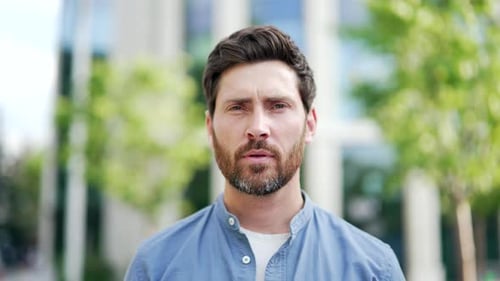 Man Portrait Outdoors in an Urban Setting