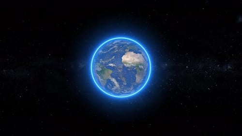 Earth Planet Animation with Space. 2161