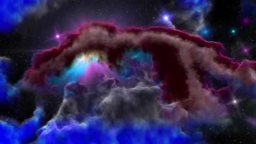 Vibrant nebula in deep outer space.