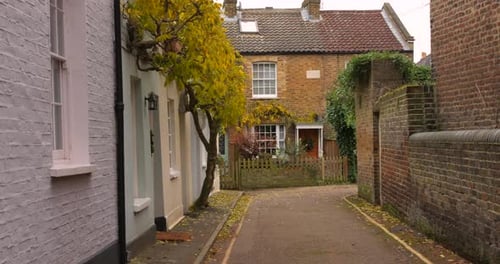 A quaint picturesque alley in the London suburb of Twickenham.