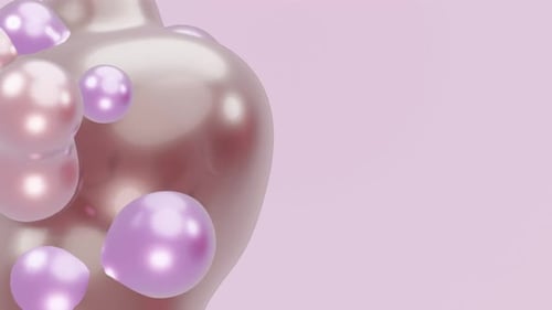 Abstract Background of Glossy Pink and Purple Orbs