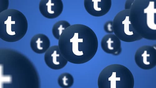 Floating Letter T Spheres Animated Background