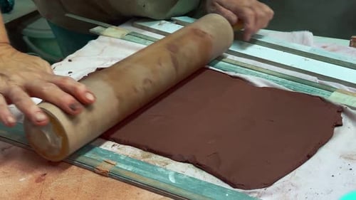 Working With Clay In Ceramic Workshop 1