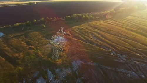 Power Transmission Lines High Voltage Electricity Grid
