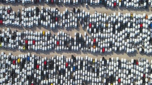 Parking lot in factory