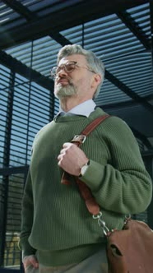 Smart Professional on City Stroll Selfassured Male Professional Navigating City Streets During