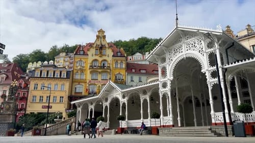 Time Lapse Architecture in Karlovy Vary Czech Republic Karlovy Vary is a Worldfamous Resort