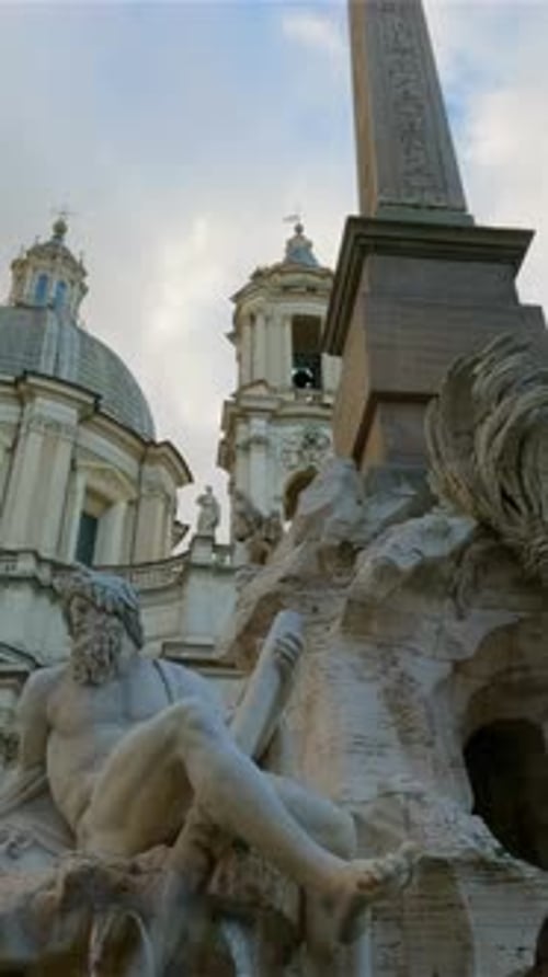 Four Rivers Fountain, Piazza Navona, Rome, Italy