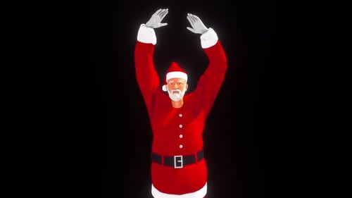 Animated 3D Santa Claus Waving for Christmas Celebrations