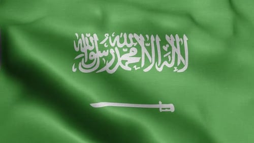 Realistic Waving Flag of Saudi Arabia