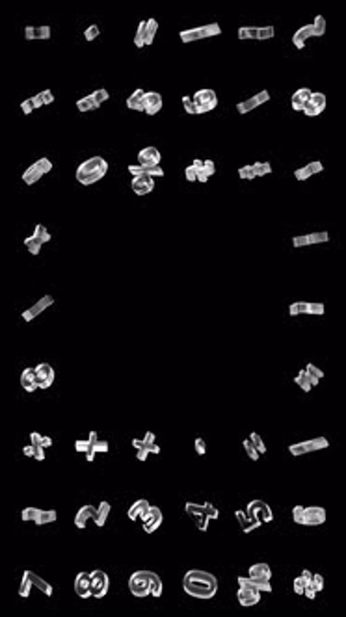 Glass Numbers Background In Vertical 4K