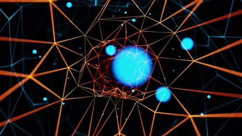 Abstract Geometric Network Tunnel Flythrough Animation