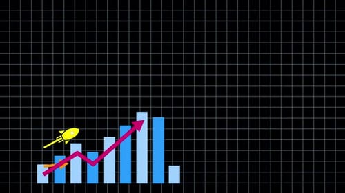 Financial Growth with Rocket and Arrows Animation