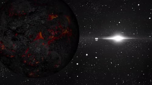 Animation of Lava planet seen from space, 2640