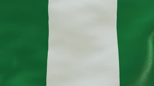Nigerian Flag Waving Realistic Loop Animation