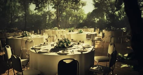 Elegant Outdoor Wedding Reception Dinner Setup