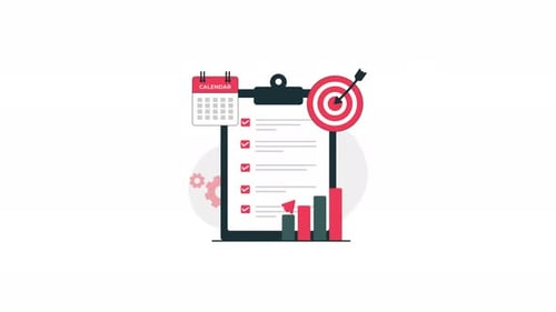 Business Goals Achievement and Growth Flat Design Animation