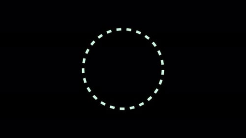 HUD element made of green strokes moving in circle seamless loop alpha channel 3d render