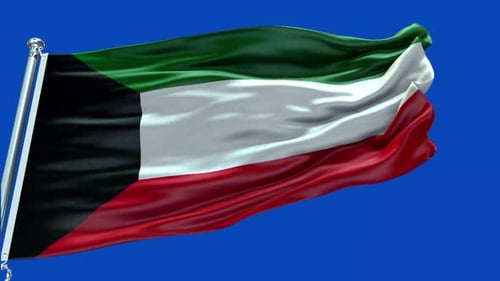 Realistic Waving Kuwait National Flag