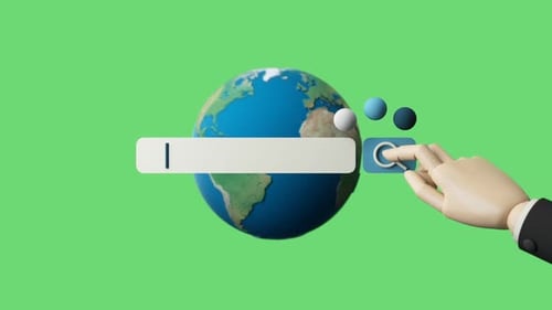 Global Search Concept with Globe and Hand