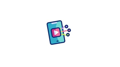 Animated Smartphone Icon for Digital Media Streaming and Connectivity