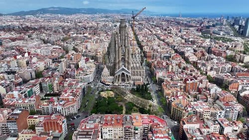 Sagrada Familia At Barcelona In Barcelona Province Spain.