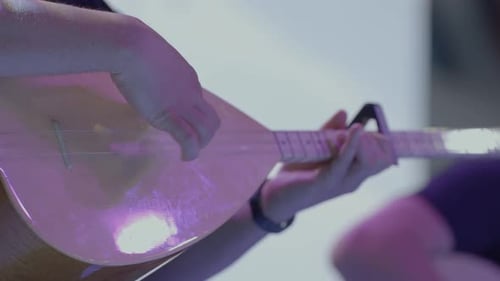 Traditional Turkish musical instrument played in concert, Saz, Baglama