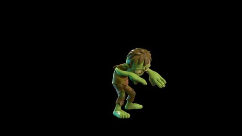 Cartoon Zombie Character Walking Cycle Animation