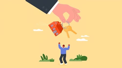 Hand Giving House Keys to Buyer - Real Estate & Property Purchase