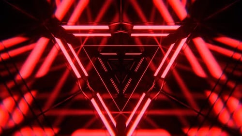 Red Super Cool Neon Futuristic Flashing Tunnel Background Vj Loop In 4K