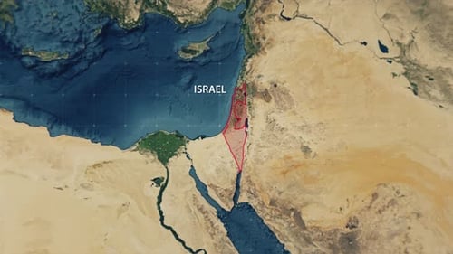Die Grenzen des Konflikts zwischen Israel und Palästina auf der Karte