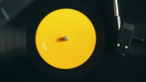 Vinyl Record Spinning on a Turntable
