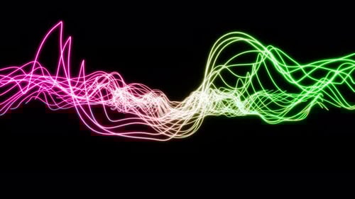 Neon Abstract Energy Waves Loop Background