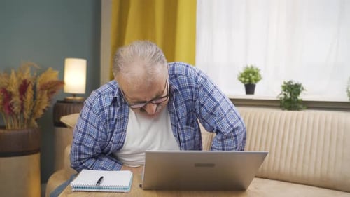 Man experiencing stomachache.