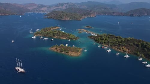 Seaside Serenity Boats Nestled in Turquoise Cove Calming Ambiance of Turquoise Bay Adorned with