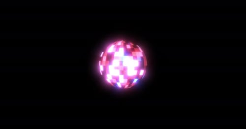 Vibrant Red And Blue Disco Orb Rotates Seamlessly In 4 K