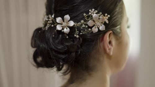 tiara in the bride's hair