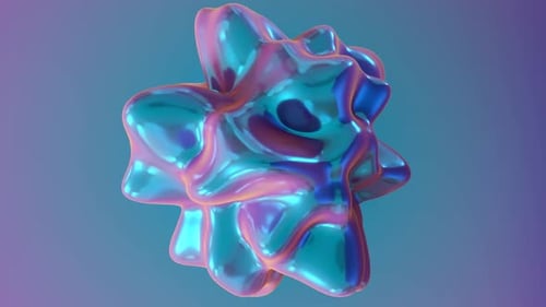 Fluid Abstract Holographic Shape Morphing Loop Background