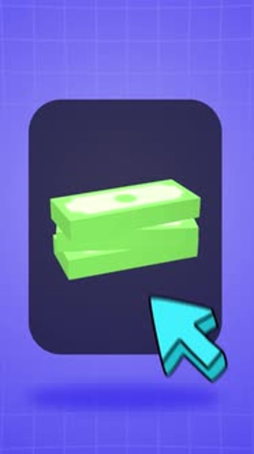 3D Financial Stack Of Money Icon Selection Animation Vertical
