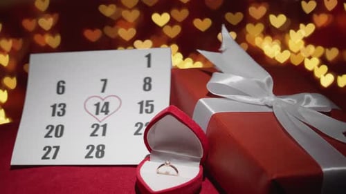 Engagement Ring, Gift and Calendar for Valentine's Day