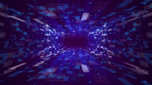 Futuristic World Data Flow in Digital Cyber Space Abstract Flowing Data Matrix Encrypt Numbers